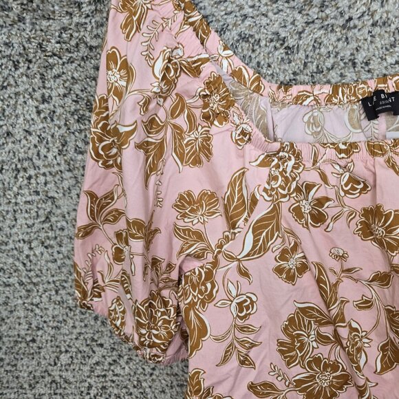Lane Bryant Top Womens Plus 22/24 Pink Cropped Floral Print Off The Shoulder - Picture 3 of 7